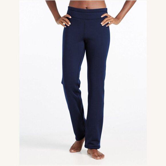 NEW LL Bean Primaloft Therma-stretch Fleece Mid-Rise Straight-Leg Navy Pants XL - Picture 1 of 16
